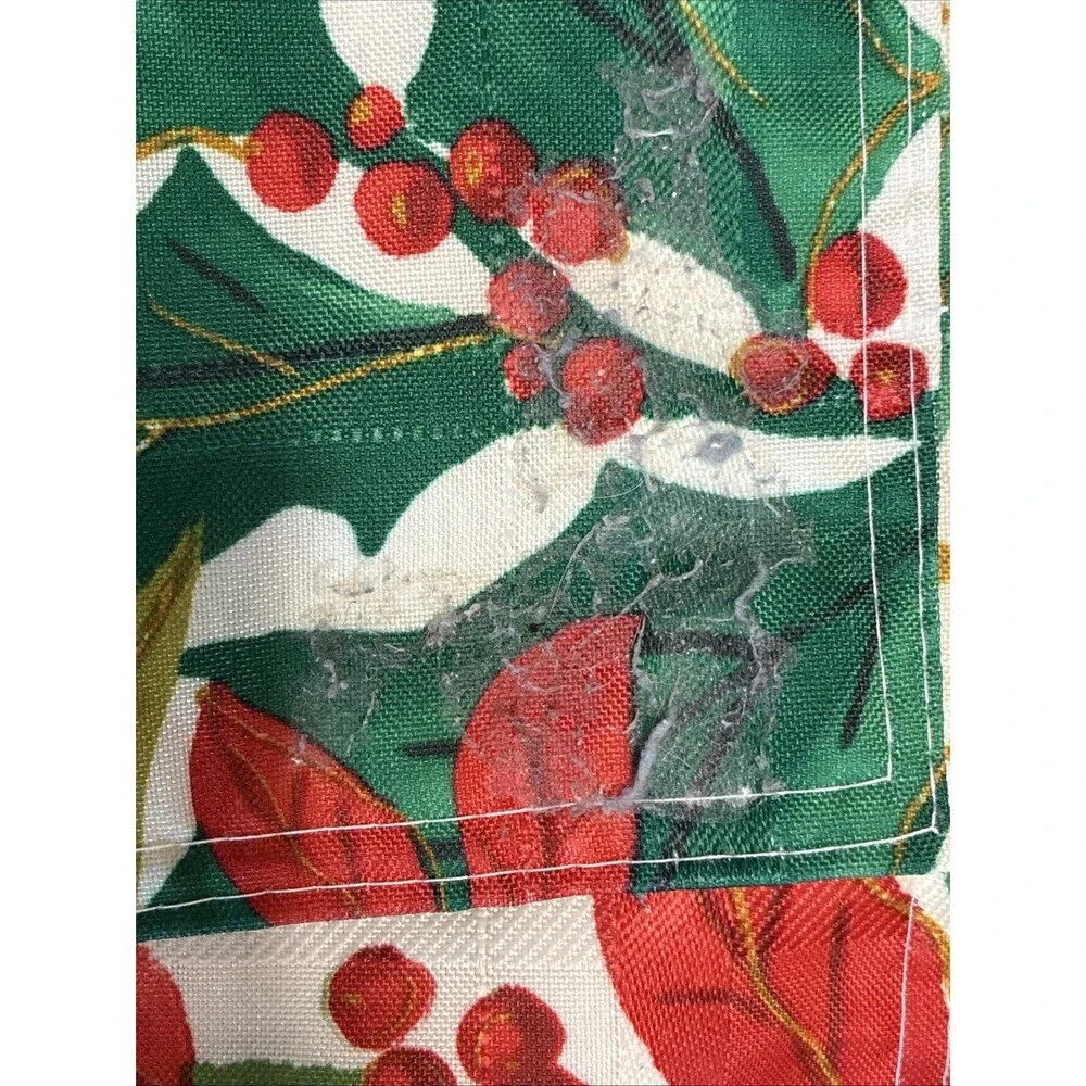 Christmas Poinsettia Reversible Woven Placemats Set of 3 Holiday Festive Winter